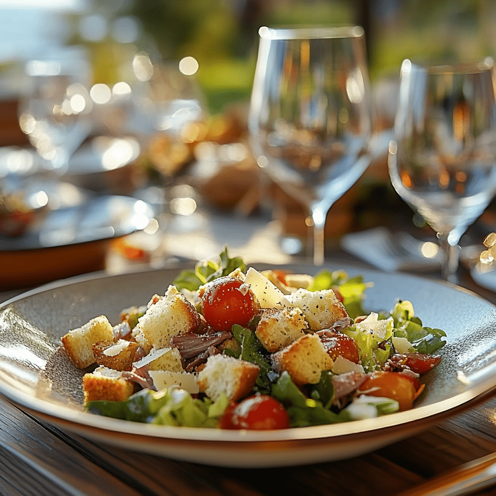 Caesar Panzanella Salad: A Fusion of Italian Traditions 5 med.elhaou A refined Caesar Panzanella Salad served at an elega cbe681fa 1518 4743 af57 0c50aea39065