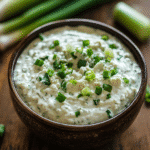 Gorgonzola and Scallion: A Flavorful Duo in Culinary Creations 2 med.elhaou close up shot of a rustic glass bowl filled with cre ef13a556 53d7 42dd bc5b 2aec2303c9e7 1